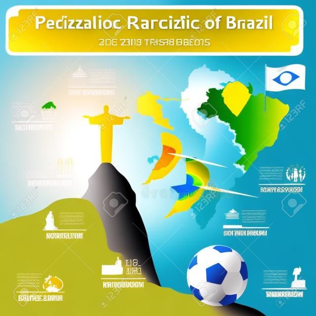 Infografía Brasil, los datos estadísticos, de las vistas. Ilustración vectorial