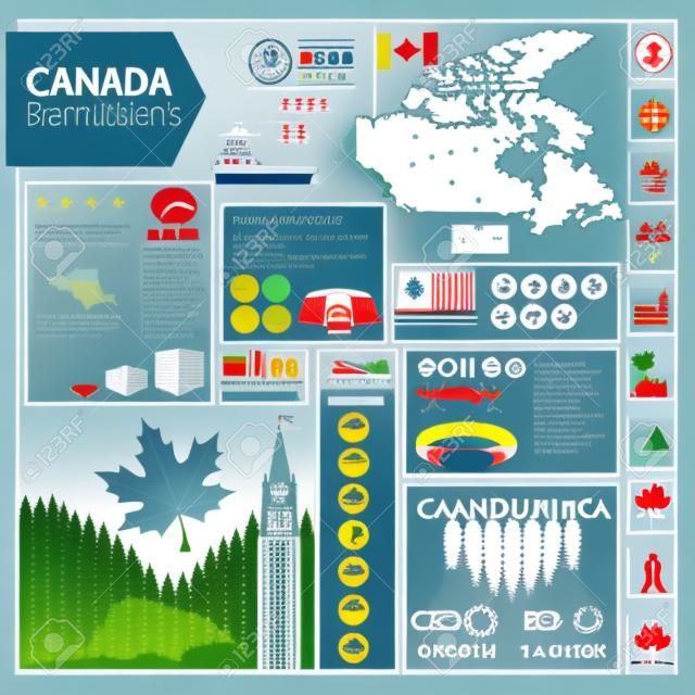 Kanada Infographics, istatistiki veriler, manzaraları illüstrasyon