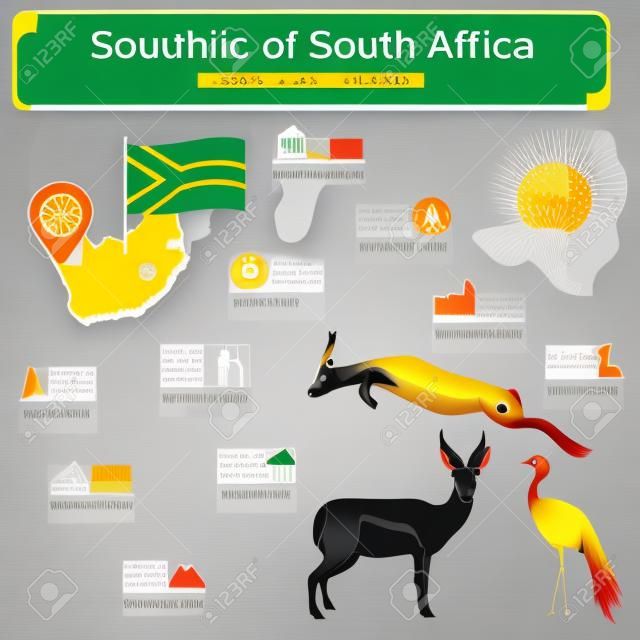 南非信息圖表，統計數據，插圖景點