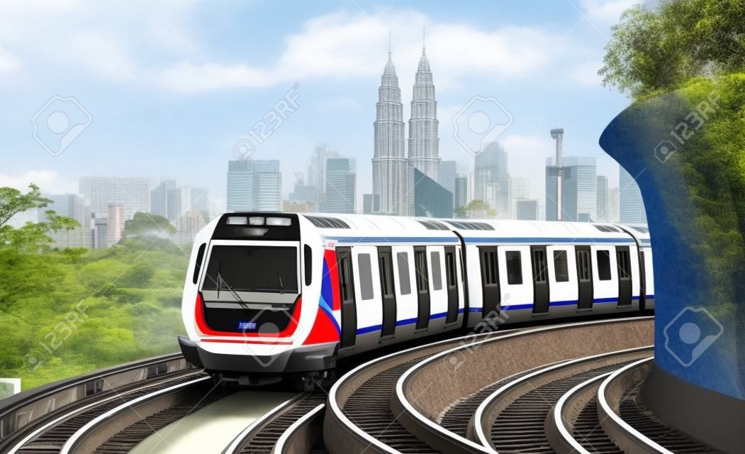 Malajzia MRT (Mass Rapid Transit) vonat, a szállítás a jövő generáció számára.