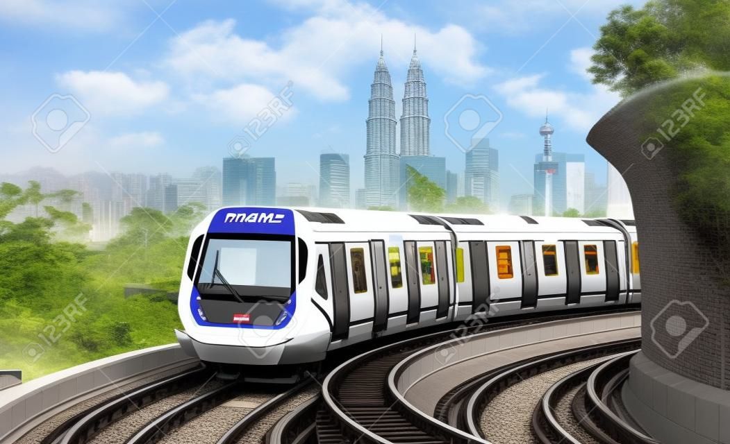 Malezya MRT (Toplu Hızlı Transit) treni, gelecek nesiller için bir ulaşım aracı.