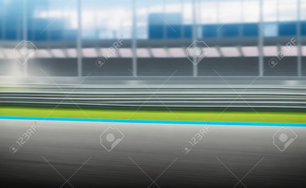 Blur image of race track. Motorsports racing circuit for background.