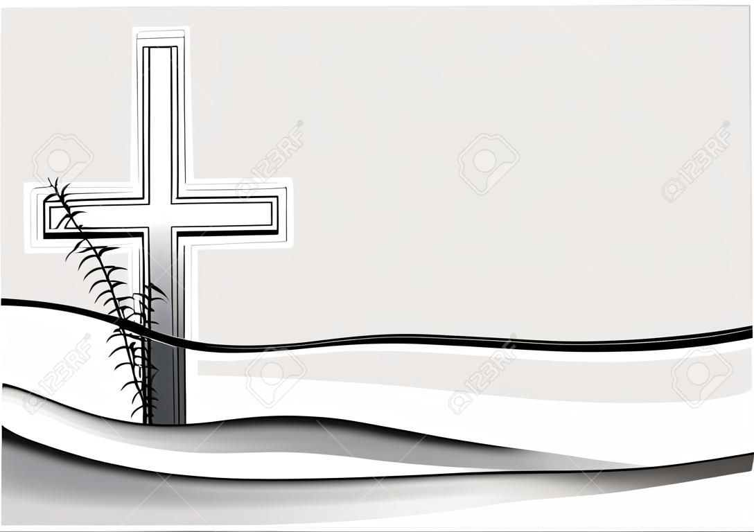 Layout for a mourning display in vectors