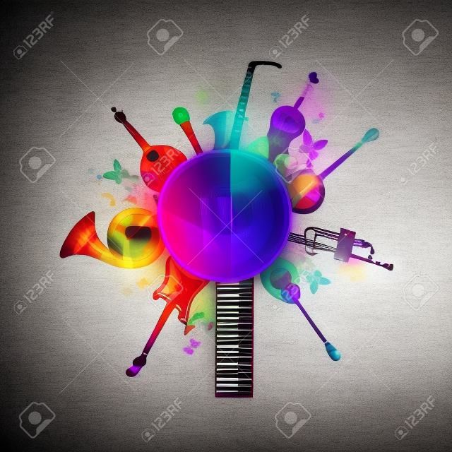 Kolorowe tło instrumenty muzyczne