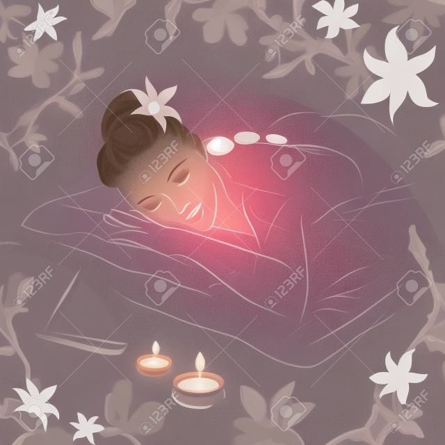 Иллюстрация женщина, лежа на спа-массаж
