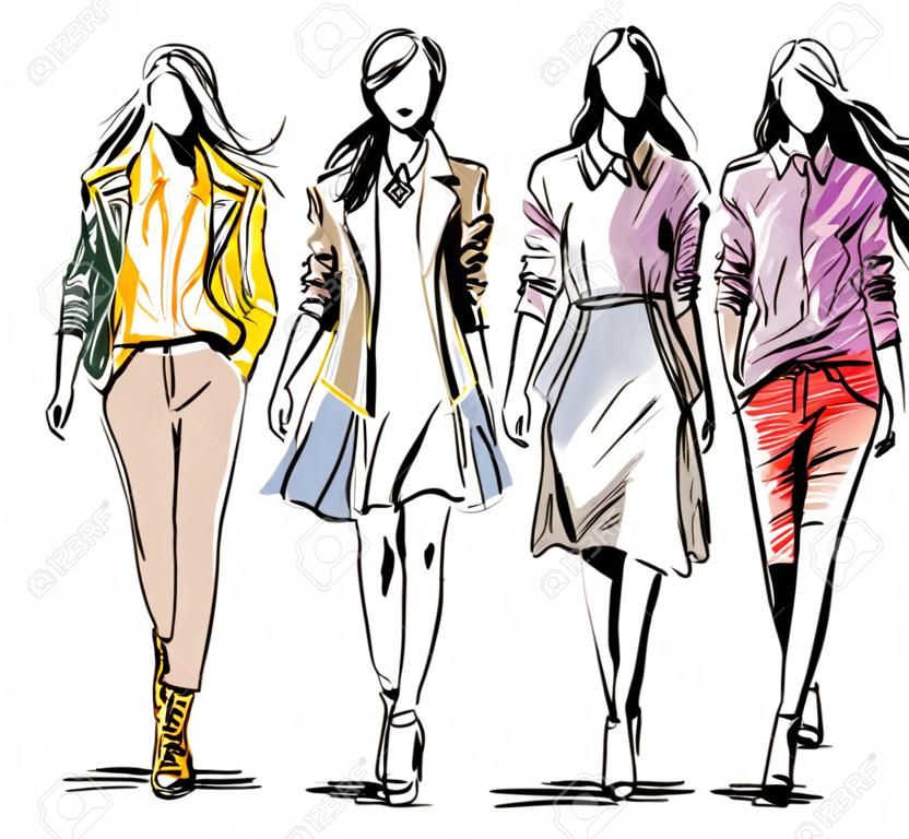 Vector Sketch of Fashion models