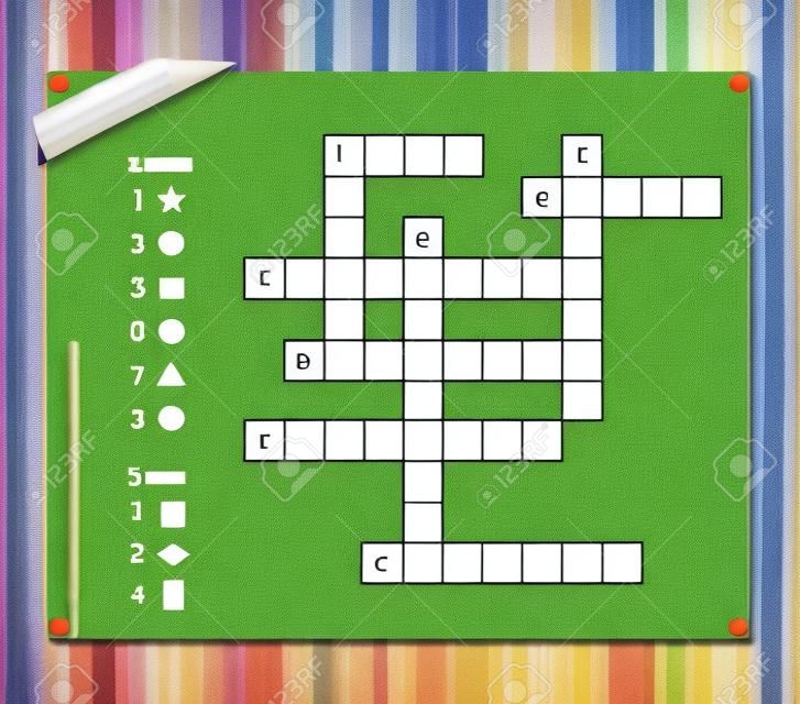 Crossword, education game for children about Geometric Shapes