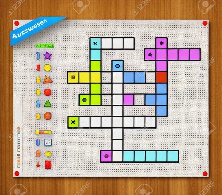Crossword, education game for children about Geometric Shapes