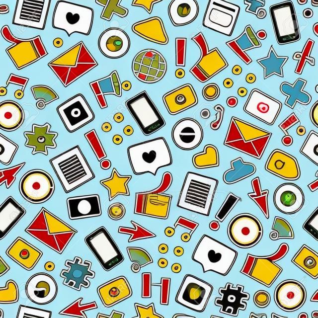 Social media minimalist seamless pattern. Internet messenger background. Vector illustration