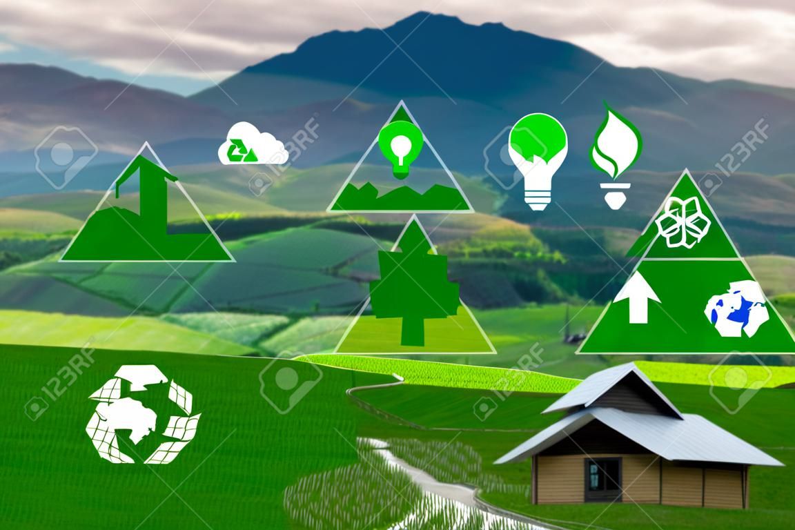Team Business Energieverbrauch, Nachhaltigkeit Elemente Energiequellen nachhaltig