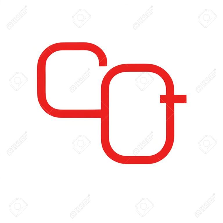 letras cs linked line simples logotipo vector