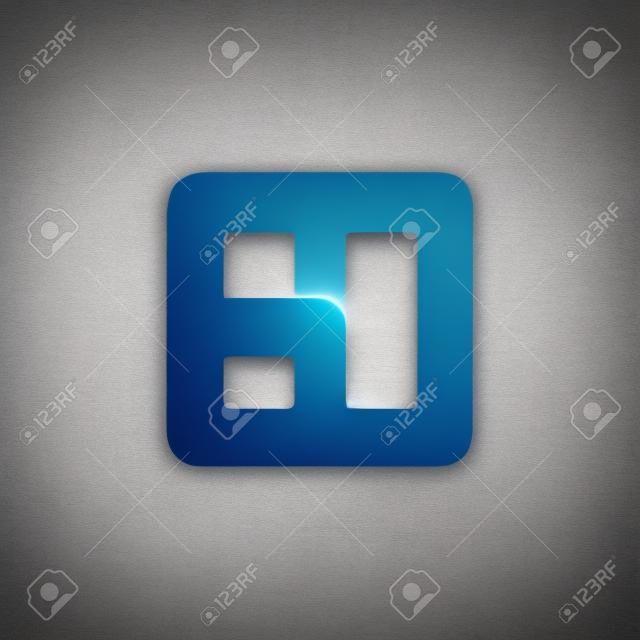 abstract letter ht square negative space logo