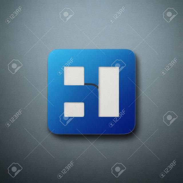 abstract letter ht square negative space logo