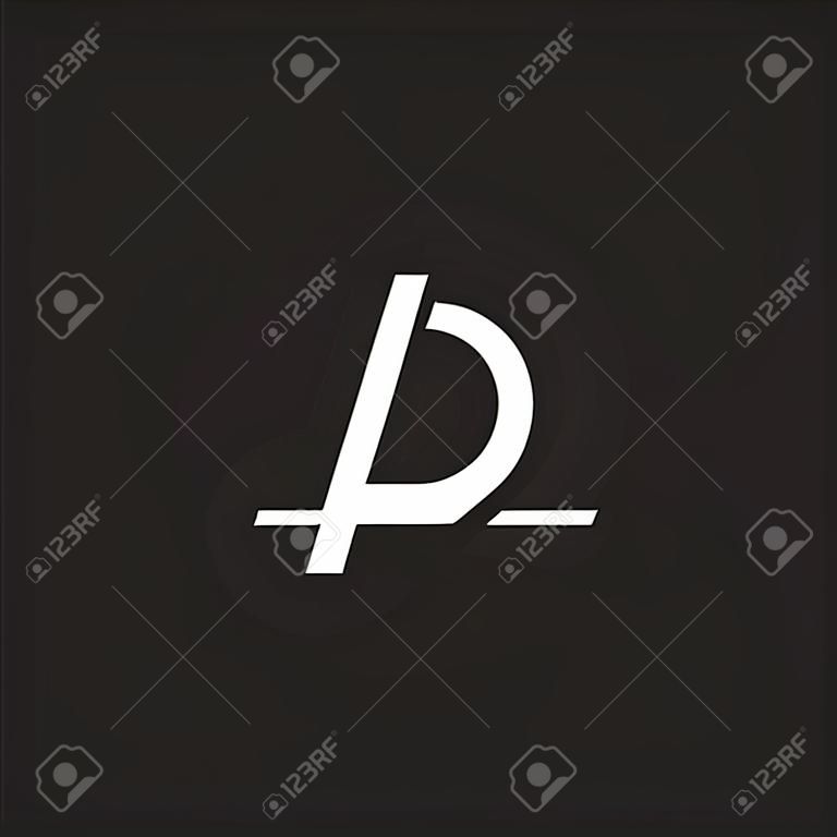Litera lp proste linie geometryczne wektor logo