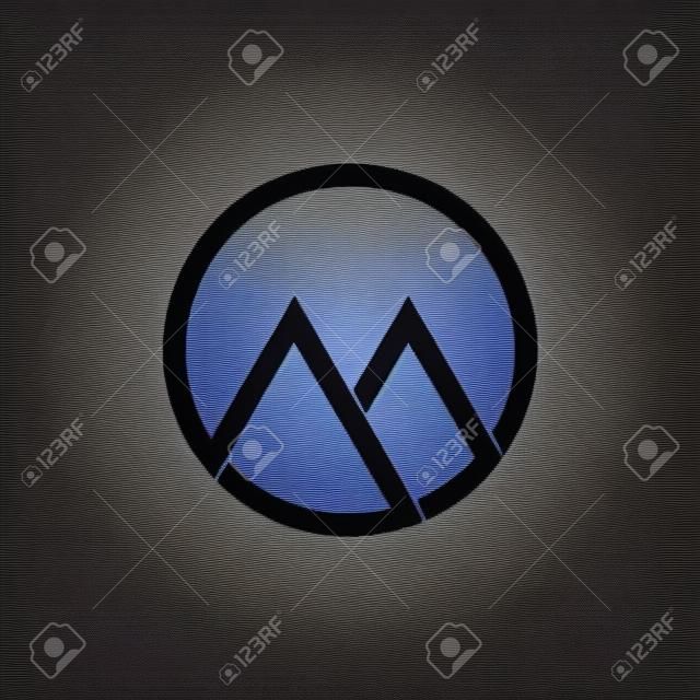 letter om geometric mountain logo vector