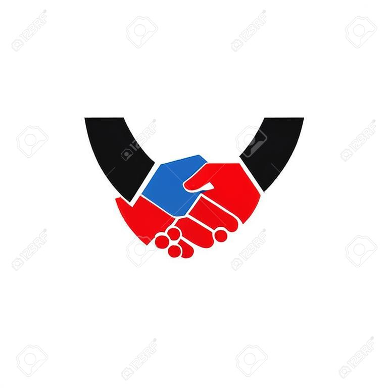 letter m hand shake symbol colorful design vector