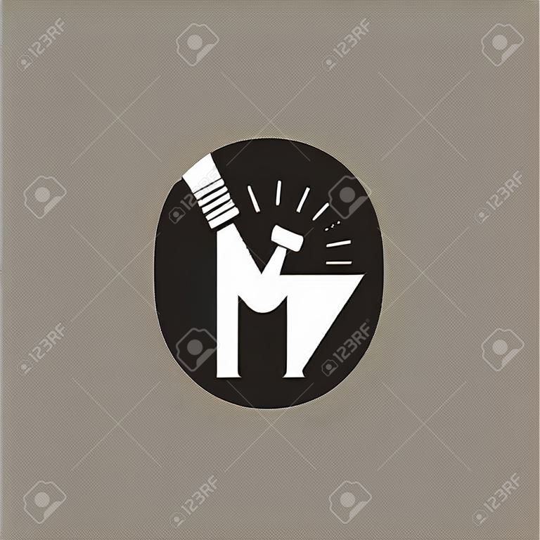 letter m blacksmith design logo vector