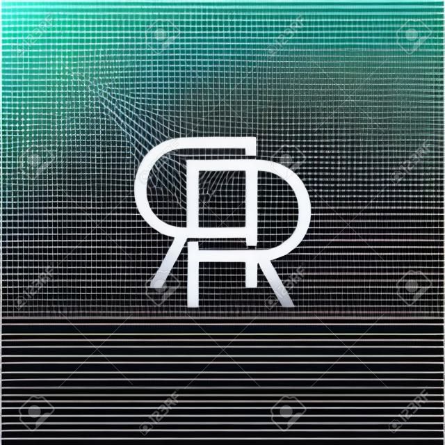 letra RR ligado sobreposição linha geométrico logotipo vector