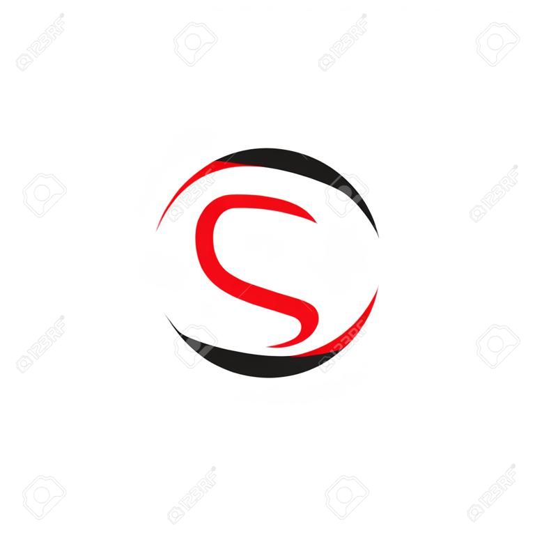 letter s simple circle colorful curves geometry logo vector