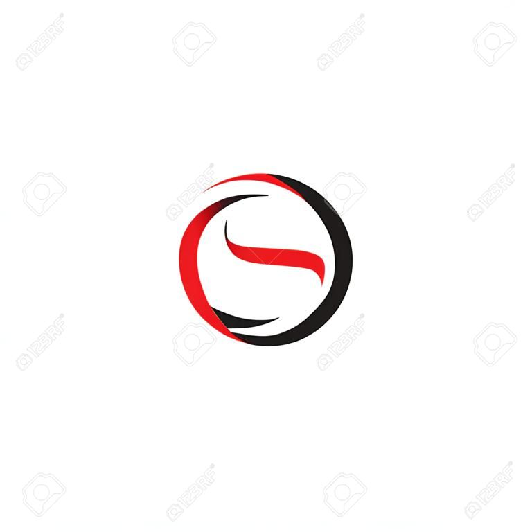 letter s simple circle colorful curves geometry logo vector