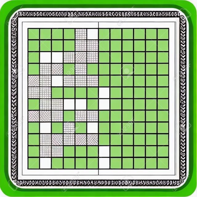 Picture reflection educational game for kids. Learn to complete symmetry worksheets for preschool activities. Coloring grid pages, visual perception and pixel art. Complete the green turtle image.