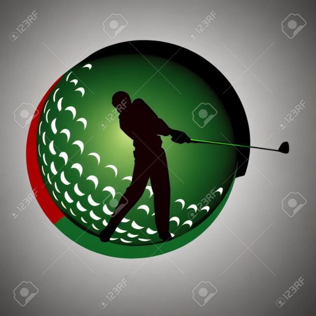 Golf projektuje wektor koncepcyjny, sylwetka golfa projektuje wektorową ilustrację