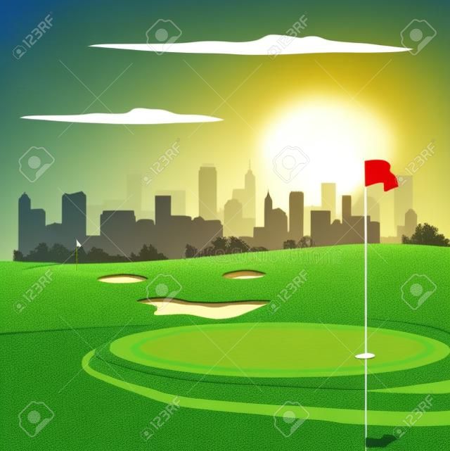 Golf tournament poster vector illustration.