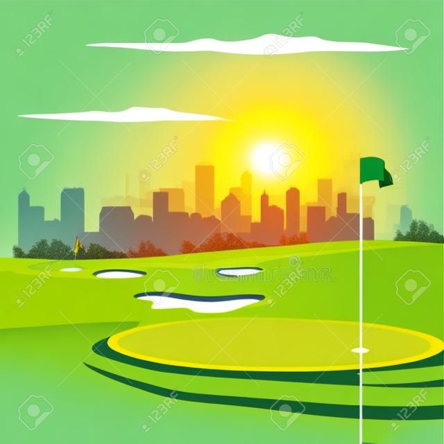 Golf tournament poster vector illustration.