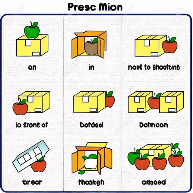 Okulöncesi için hareket Preposition - eğitimi için Çalışma