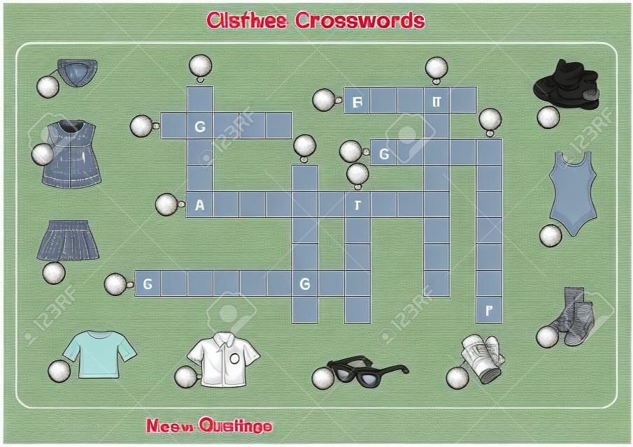 Worksheet of Clothes Crosswords - Worksheet for education.