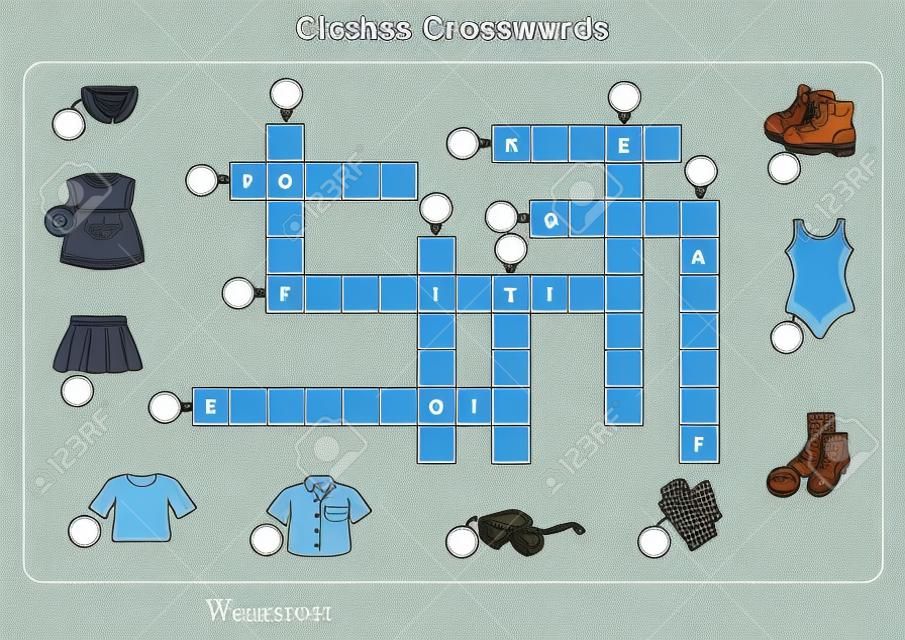 Worksheet of Clothes Crosswords - Worksheet for education.
