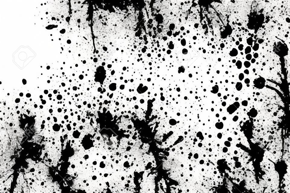 Black paint stains overlay vector texture. Ink blots isolated on white background.