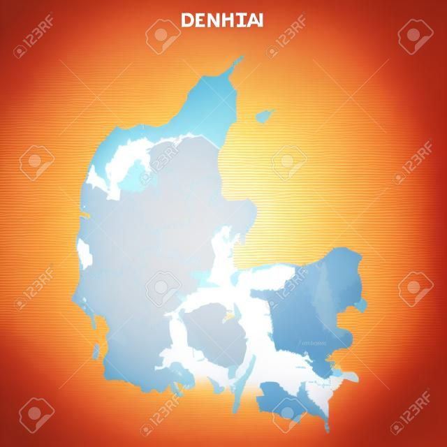 Wektorowa mapa Danii na przezroczystym tle
