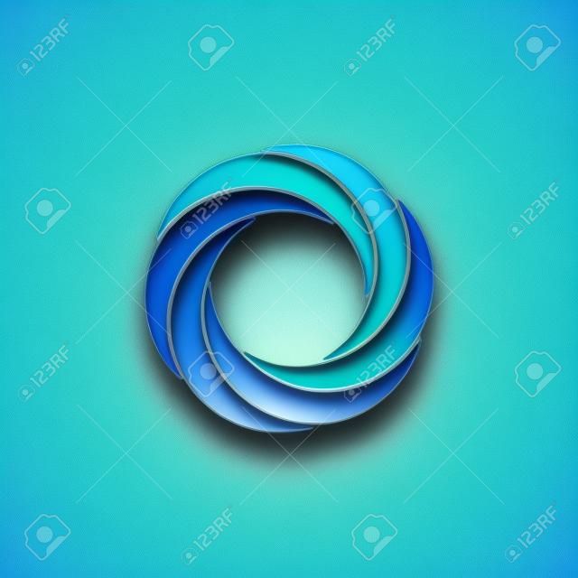 Logo abstrait boucle infinie, icône de cercle turquoise