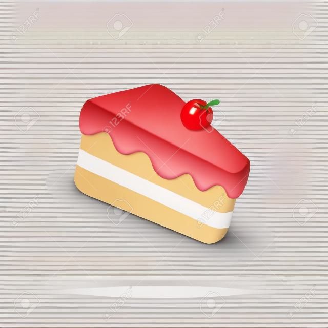 Rebanada de pastel y ilustración de panadería