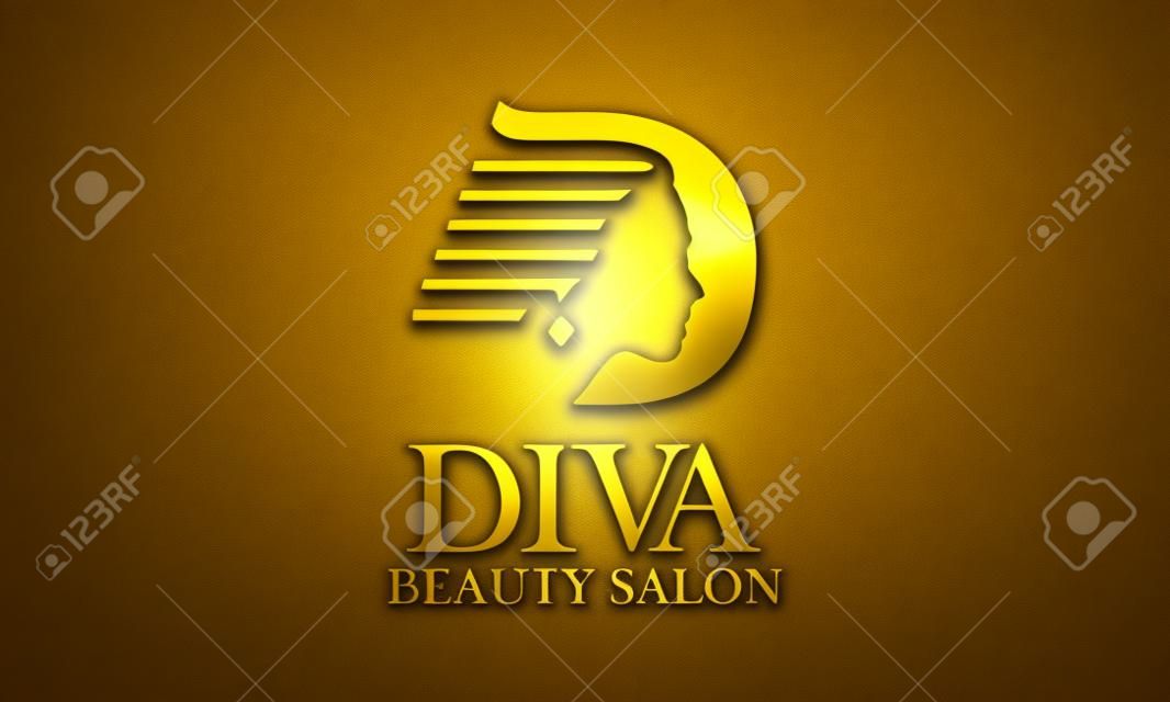 DIVA word mark logo.Shiny rose gold text. Luxury, decorative uppercase  lettering.Typography concept. Beauty and style creative initials isolated  on dark background. Stock Vector | Adobe Stock