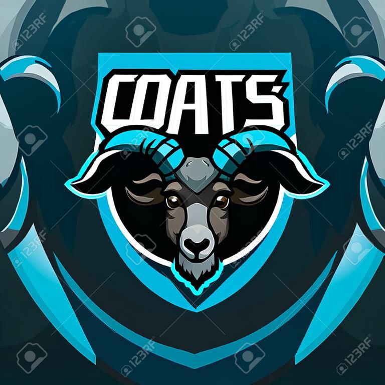 Goat mascotte logo design vector met moderne illustratie concept stijl voor badge, embleem en tshirt printen. geitenkop illustratie voor sportteam.