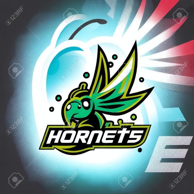 hornets mascot logo design vector with modern illustration concept style for badge, emblem and tshirt printing. angry hornets illustration for sport team.