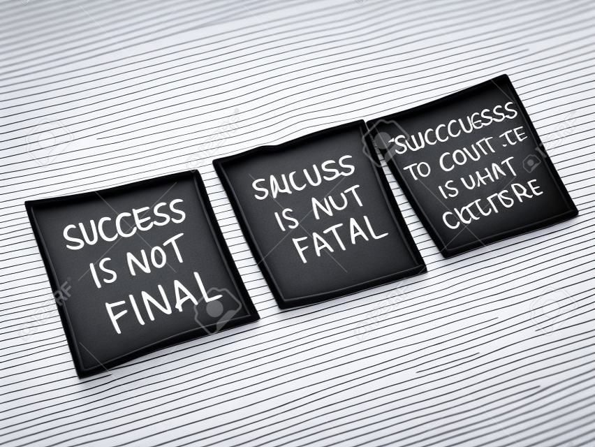 Success failure and courage to continue, text words typography written on paper, life and business motivational inspirational concept