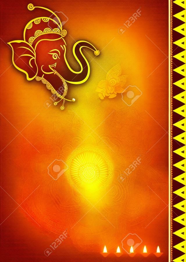 Ganesha Diwali Greeting Vector Art