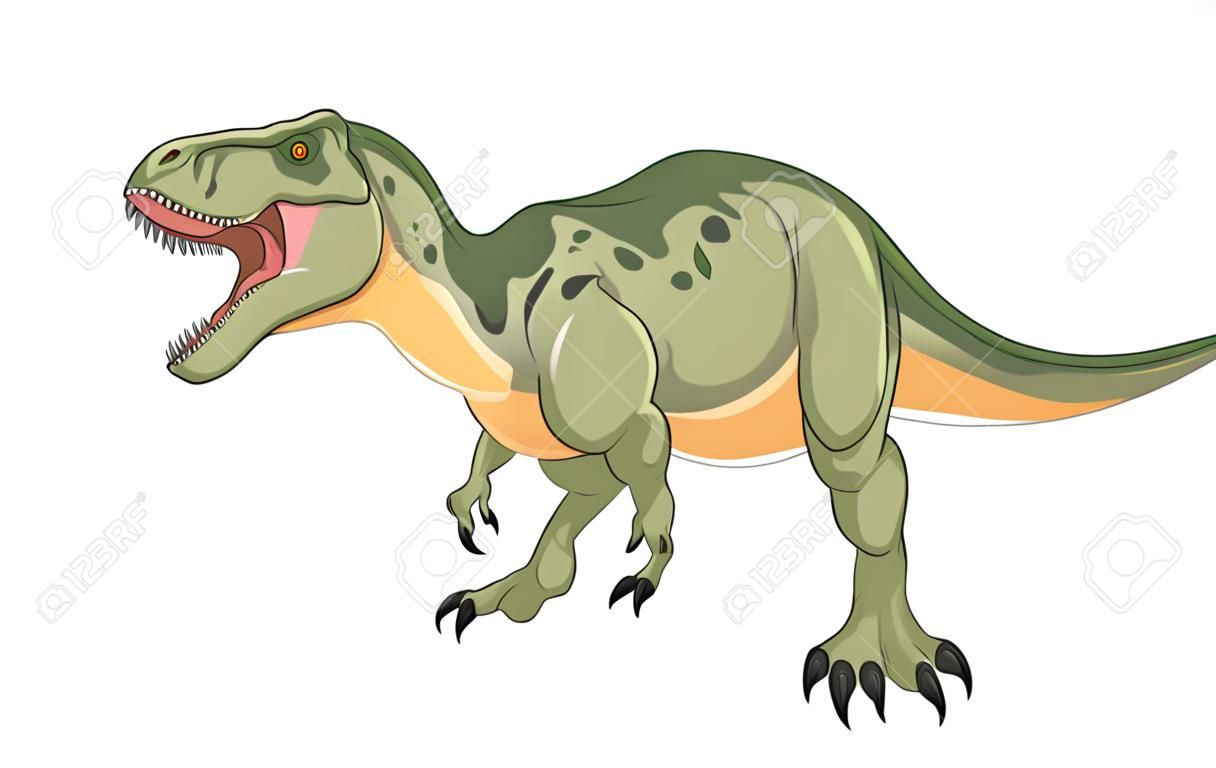 Illustration of angry tyrannosaurus rex