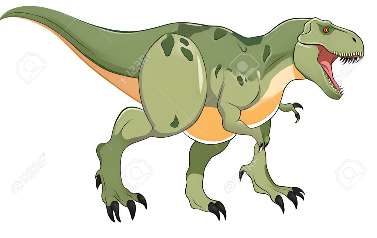 Illustration of angry tyrannosaurus rex