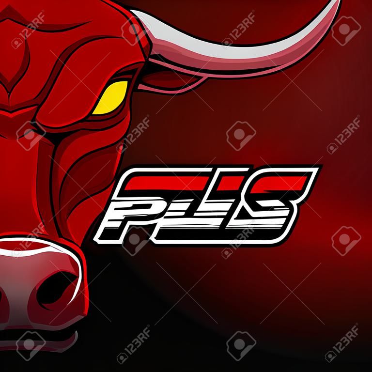 Angry Bull cabeça em vermelho