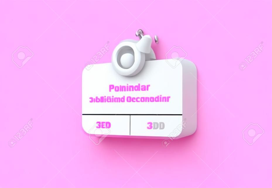 3D reminder in calendar on pink background. notifications page with floating elements. Alert for business planning ,events, reminder and timetable in background. 3d vector bell render on calendar