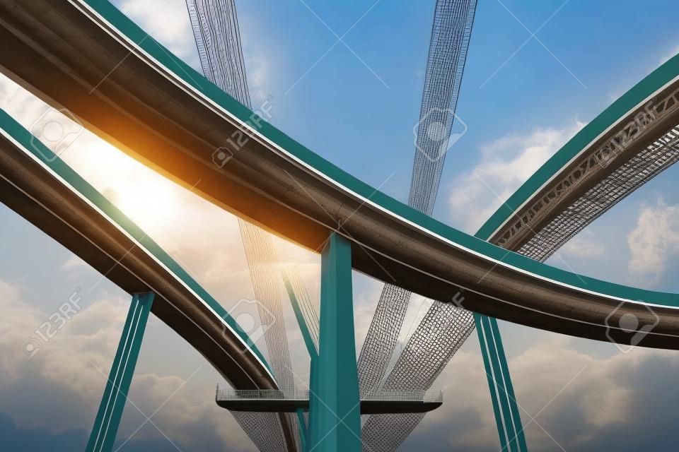 高架公路悬索桥泰国曲线