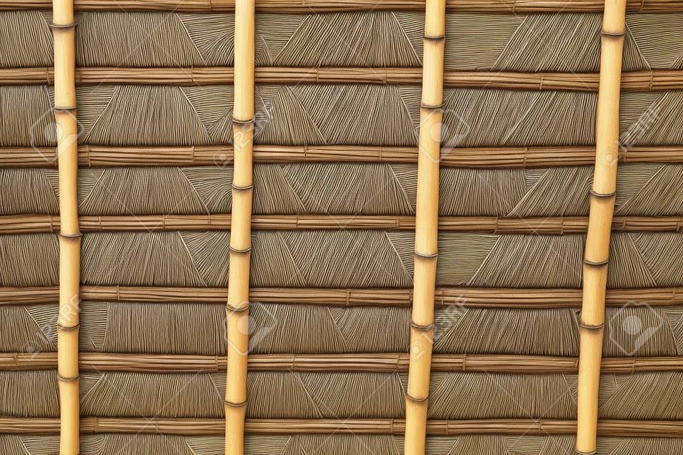 toit naturel, détail de tissage en bambou et la texture toit de feuilles de palmier