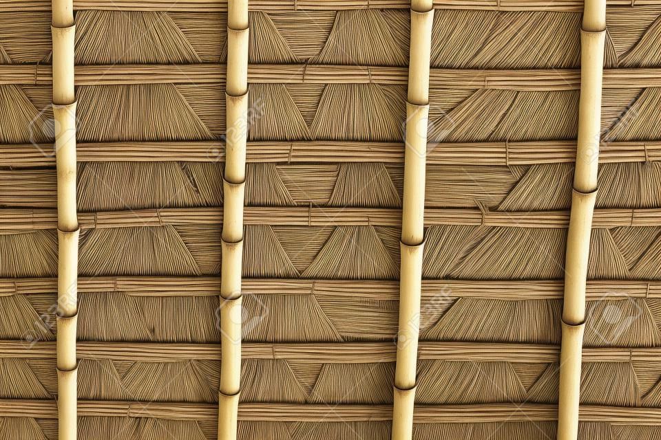toit naturel, détail de tissage en bambou et la texture toit de feuilles de palmier