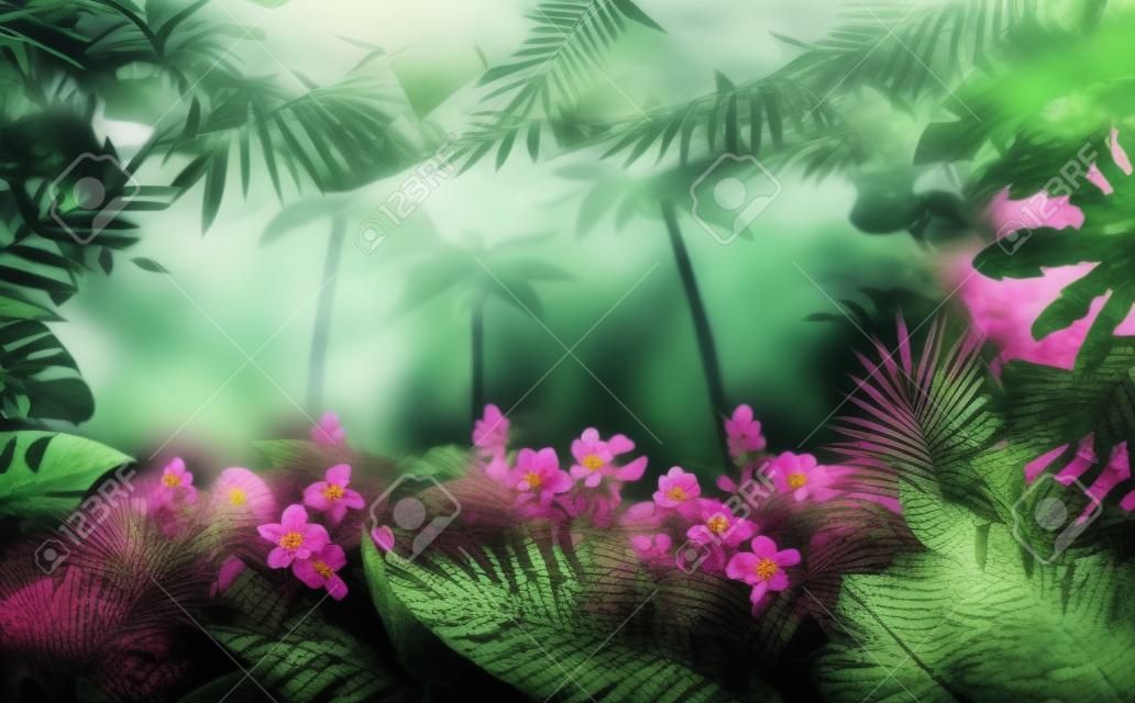 ジャングルの花と植物