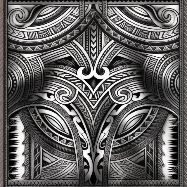 Tatuaggio senza cuciture in stile Maori. Buono per la zona delle maniche