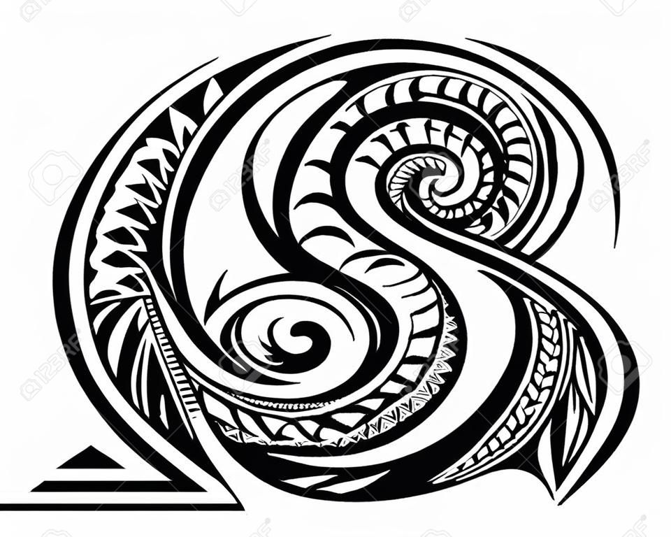 Shoulder and sleeve tattoo design in tribal art style